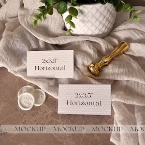 Neutraler Name Tischkarten Mockup, Minimal Boho Mockup, Visitenkarte Mockup, Digital Download, 3.5 x 2 Name Card MockUp, Smart Objekt