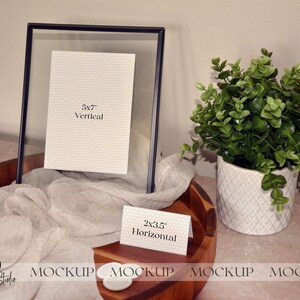 Neutral Place Card Mockup, Minimal Boho Mockup, Frame Mock up, Digital Download, 5x7 Frame Mock Up, Place Card Mock Up, Smart Object