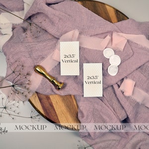 Neutraler Name Platzkarten Mockup, Rosa Minimal Boho Mockup, Visitenkarte Mockup, digitaler Download, 3.5 x 2 Name Karten Mockup, Smart Objekt