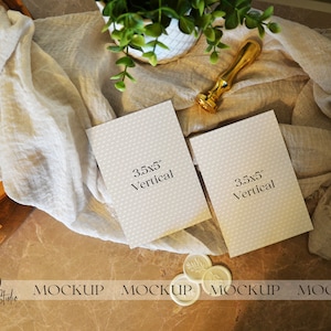 Neutral Antwortkarte Mockup, Minimal Boho Mockup, Antwortkarten Mockup, Gehäuse Mockup, digitaler Download, 3.5x5 Karten Mockup, Smart Objekt