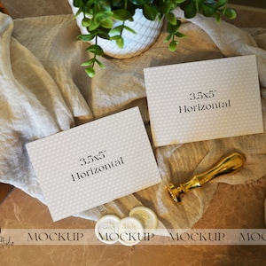 Neutral RSVP Card Mockup, Minimal Boho Mockup, RSVP Mock up, Enclosure Mockup, Digital Download, 3.5x5 Card Mock Up, Smart Object