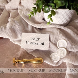 Neutraler Name Tischkarten Mockup, Minimal Boho Mockup, Visitenkarte Mockup, Digital Download, 3.5 x 2 Name Card MockUp, Smart Objekt