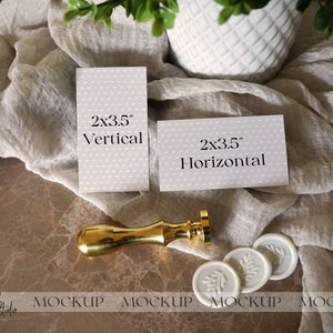Neutral Name Place Card Mockup, Minimal Boho Mockup, Business Card Mock up, Digital Download, 3.5x2 Name Card Mock Up, Smart Object