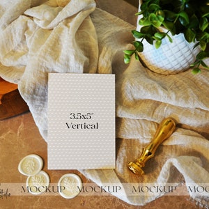 Neutral RSVP Card Mockup, Minimal Boho Mockup, RSVP Mock up, Enclosure Mockup, Digital Download, 3.5x5 Card Mock Up, Smart Object