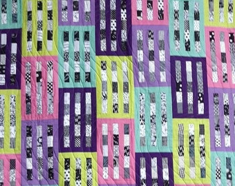 Digitaal Scrap Buster-quiltpatroon - Quiltblokpatroon voor kleine stukjes - Eenvoudig quiltpatroon voor beginners - Quilt met één blok