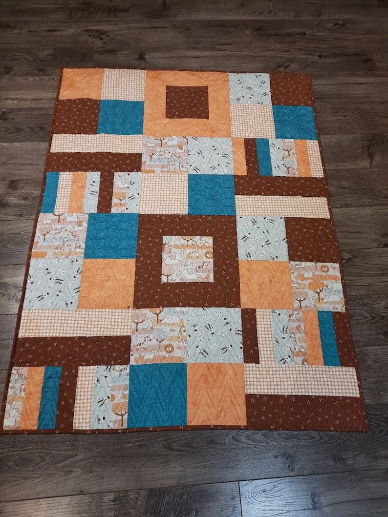 Digital Easy Baby Quilt Pattern, Modern Baby Quilt, Easy Lap Quilt