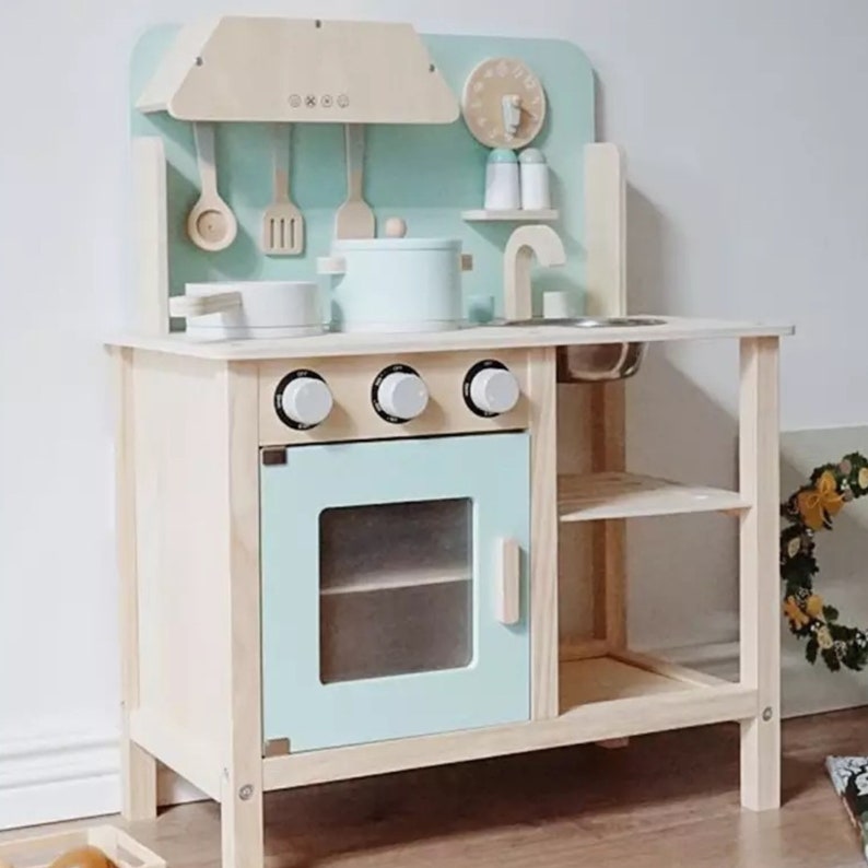 Montessori Wooden Playset Wooden Toy Kitchen Set Wooden Play Etsy