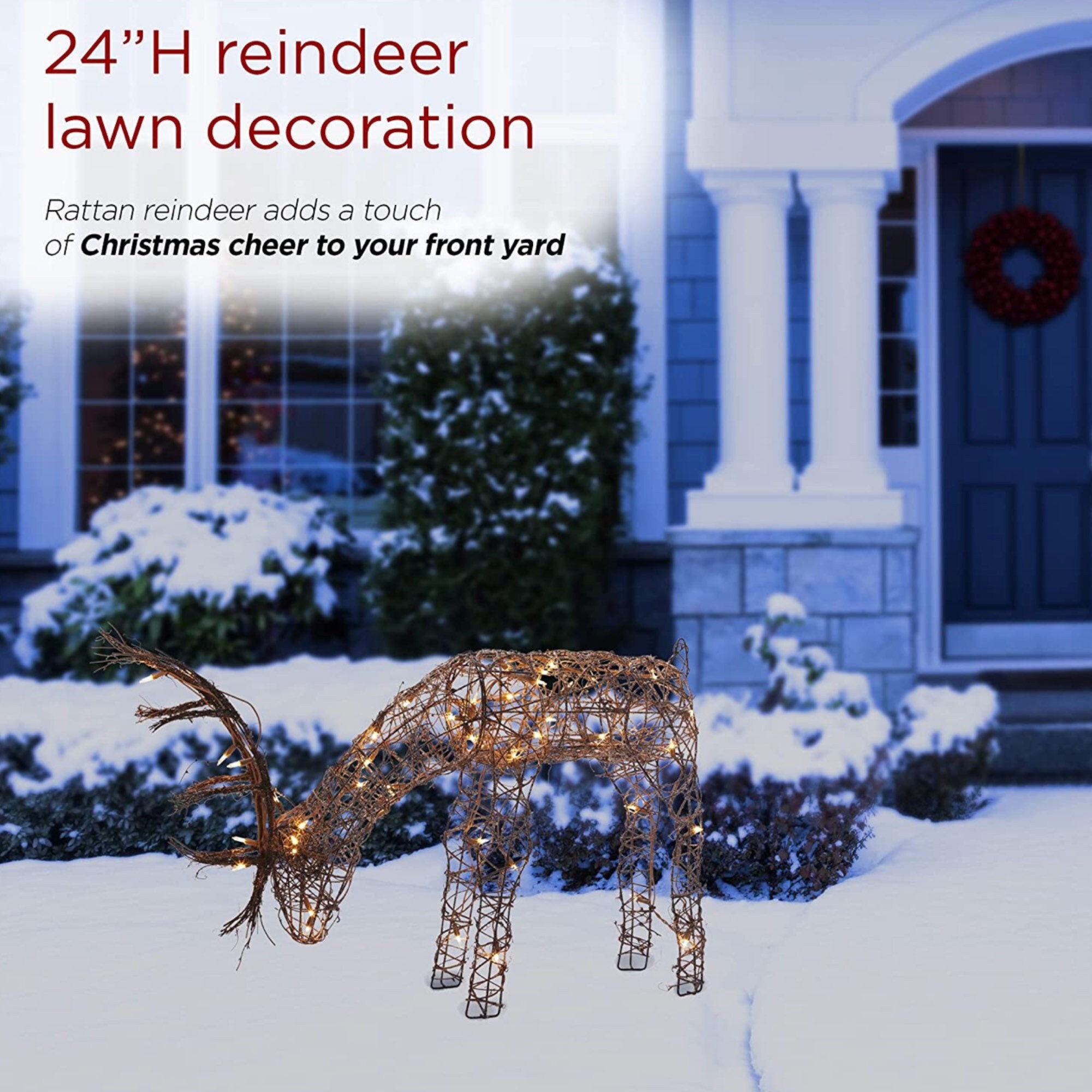 Rattan Reindeer Outdoor Decor Etsy Singapore