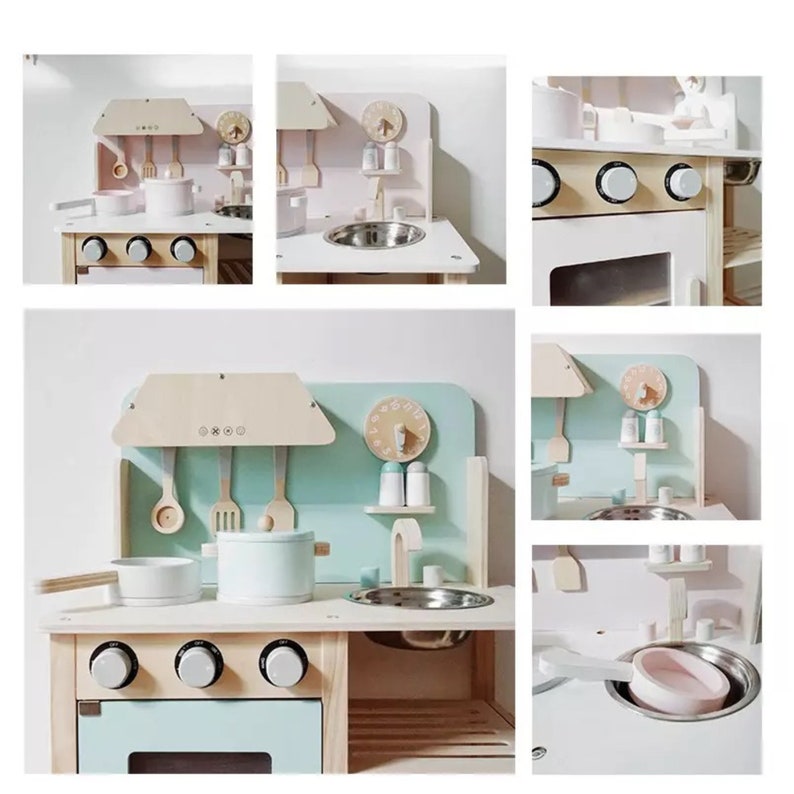 Montessori Wooden Playset Wooden Toy Kitchen Set Wooden Play Etsy