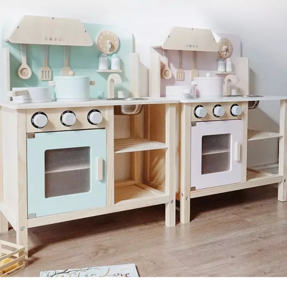 Montessori Wooden Playset Wooden Toy Kitchen Set Wooden Play Etsy