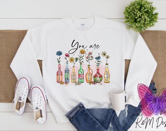 You Are Self Care Inspirational  | READY to PRESS | Shirt Transfer | Self Care | You Are Floral Heat Press Transfer | Direct To Film