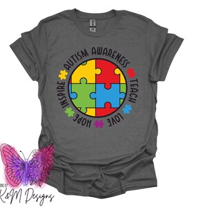 Autism Awareness Love Puzzle Print DTF Print | Autism Support | Ready To Press Heat Transfer | Direct To Film