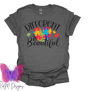 Different Is Beautiful Autism DTF Transfer | Puzzle Piece Autism Transfer | Iron On Transfer | Ready To Press