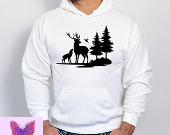 Men's Wildlife Deer Forest Hunting Fishing Camping DTF Transfer Outdoors | Men's Buck | Iron On Transfer | Direct To Fabric Shirt Transfer