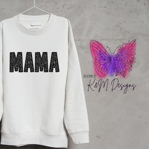 Imprimé léopard Mama DTF | PRÊT À PRESSER | Transfert de chemise | Transfert par presse à chaud Mama | Direct pour filmer | Créations de K & M dtf Transfers