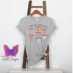 God Says I Am Christian Faith Inspirational dtf | Ready To Press Heat Transfer | Church Bible Verse DTF | Direct To Film