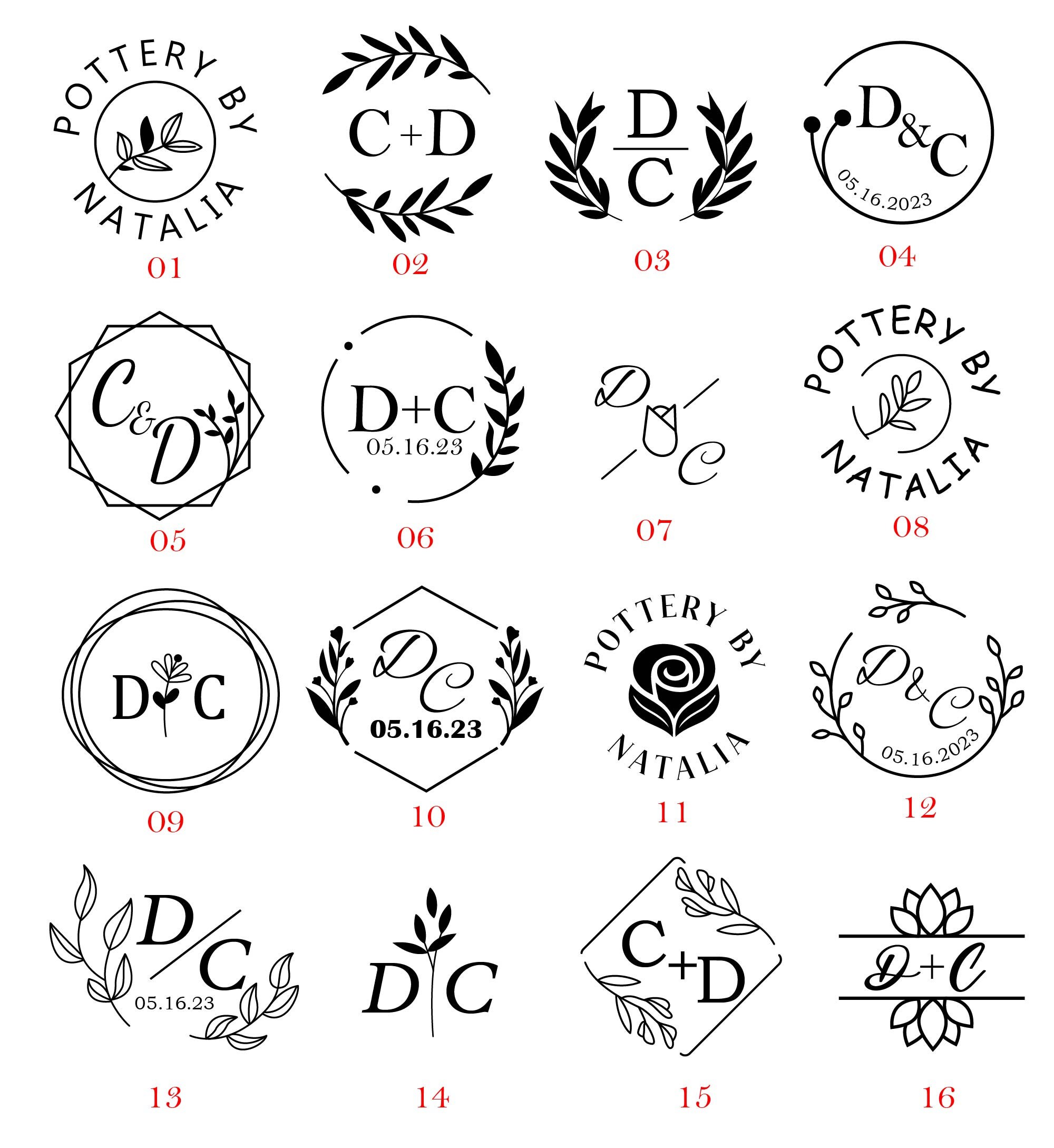 Custom Clay Stamp Pottery Stamps Personalized Pottery Stamp Etsy