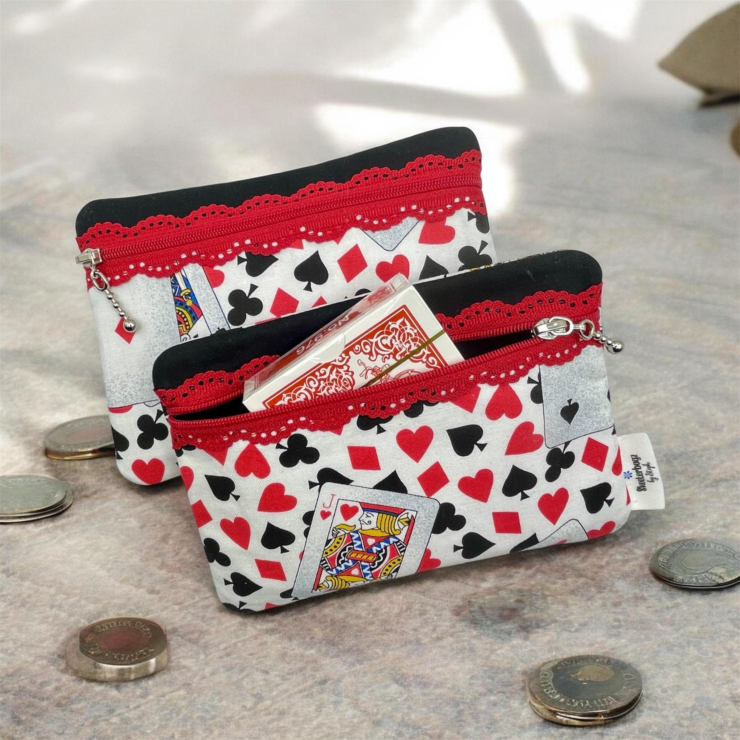 Stack Card Pouch Handmade Playing Card Pouch & Deck Set - Cotton Zipper Bag - Etsy