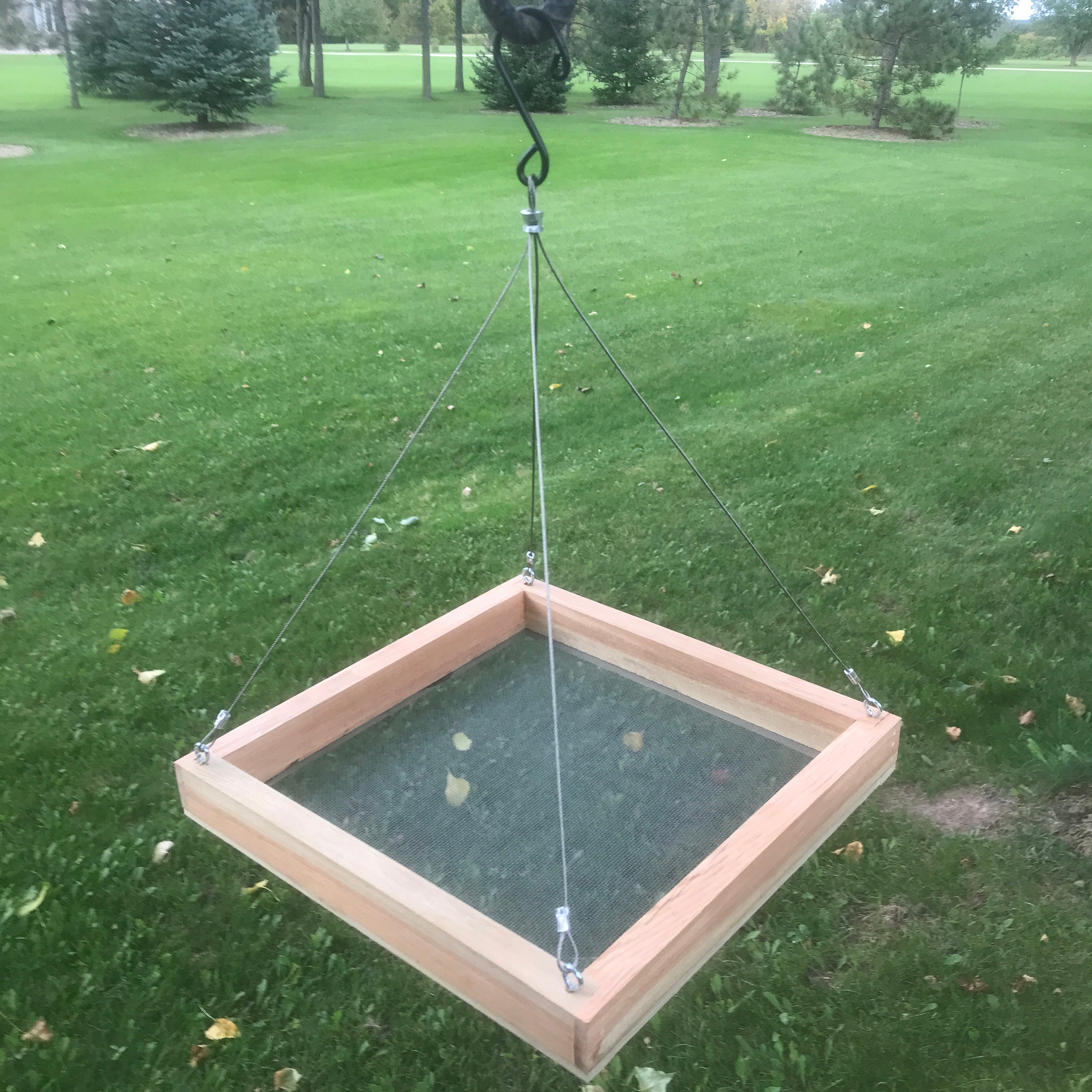 Natural Wood Flat Bird Feeder Etsy