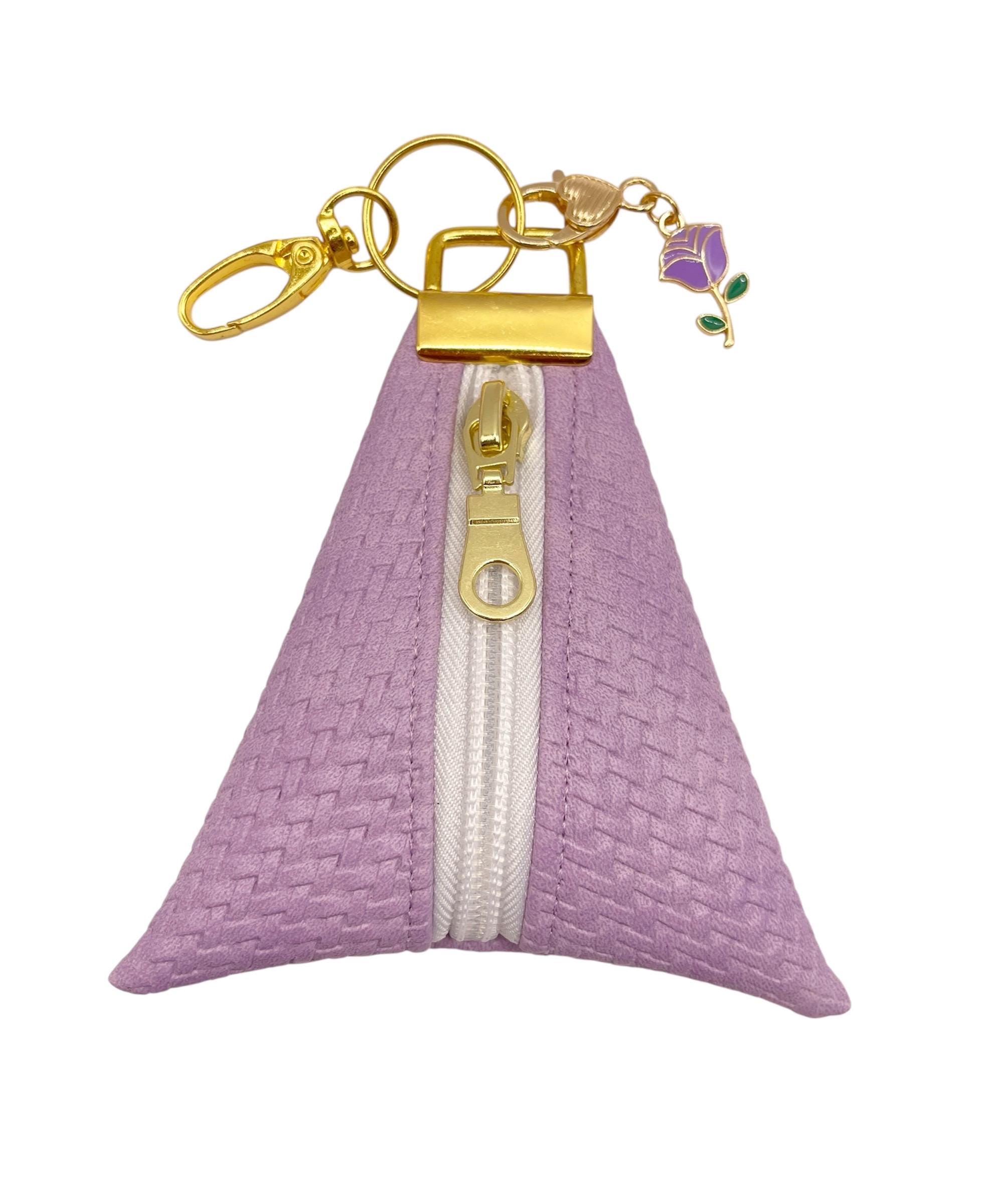 Faux Leather Keychain Pouch | Zippered Coin Purse | Clip-on Travel ...