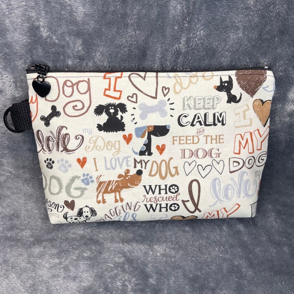 Dog Themed Zippered Pouch