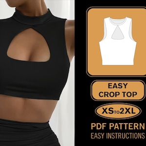 Crop Top Sewing Pattern | XS-XXL | Tank Top Pattern | Beginner Pattern | PDF Pattern | Women Sewing Pattern