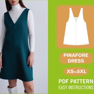 Pinafore Dress Pattern Overall Dress Sewing Pattern PDF Sewing Pattern Pinafore pattern Sewing Pattern Beginner Jumper Pattern image 1