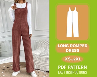 Romper Sewing Pattern | XS-XXL | Playsuit Pattern | Jumpsuit Sewing Pattern | Women Sewing Pattern | Overalls Sewing Pattern PDF
