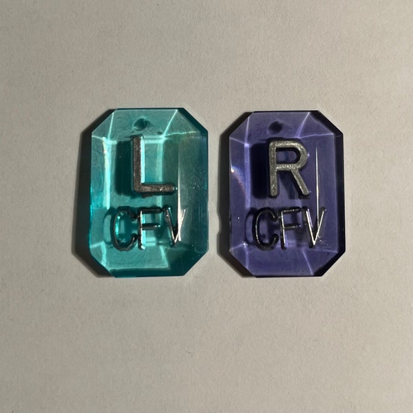 Custom Rectangle Gem X-ray Markers Set of 2