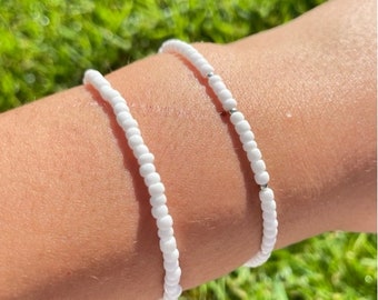 White beaded bracelet