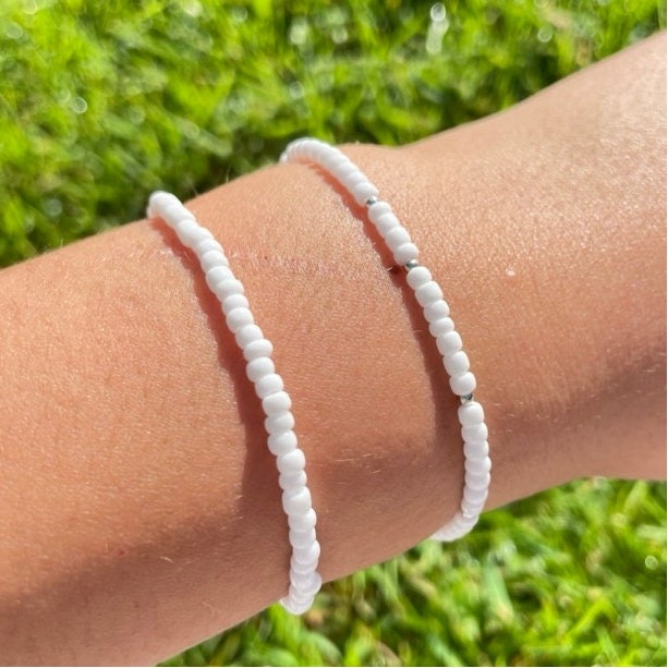 White Beaded Bracelet