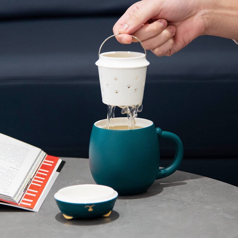 Tea Mug With Infuser and Lidcute Cat Tea Cup With Filter for Etsy Canada