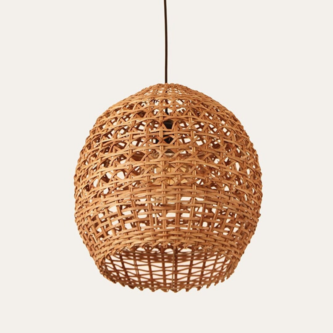 Rattan Pendant Light. Rattan Lamp Shade. Ceiling Light. Etsy