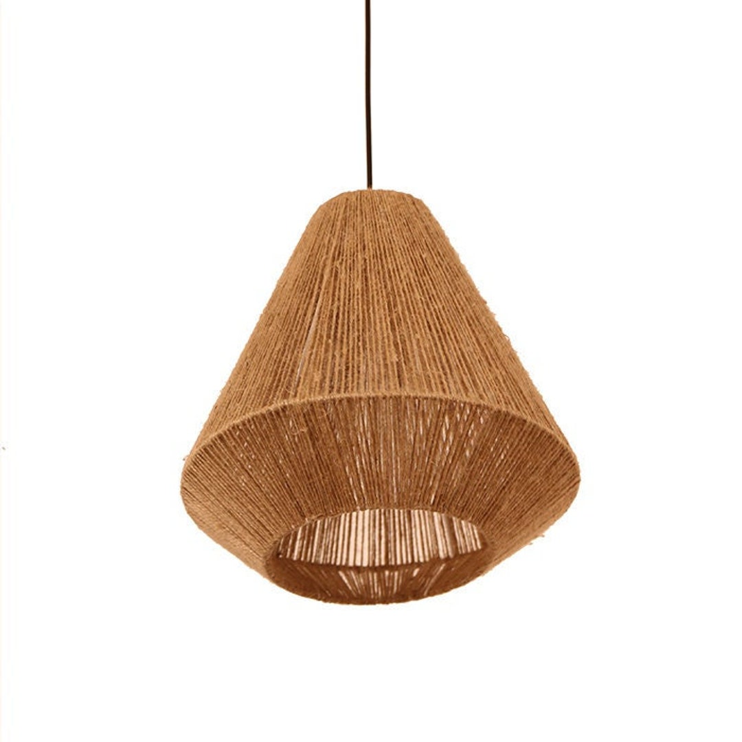 Jute Pendant Light. Jute Lamp Shade. Jute Light. Jute Lamp. - Etsy