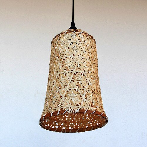 Rattan Pendant Light. Rattan Lamp Shade. Ceiling Light. Etsy