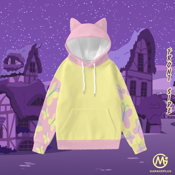 Fluttershy (mlp inspired) - Adult Hoodie With Ears