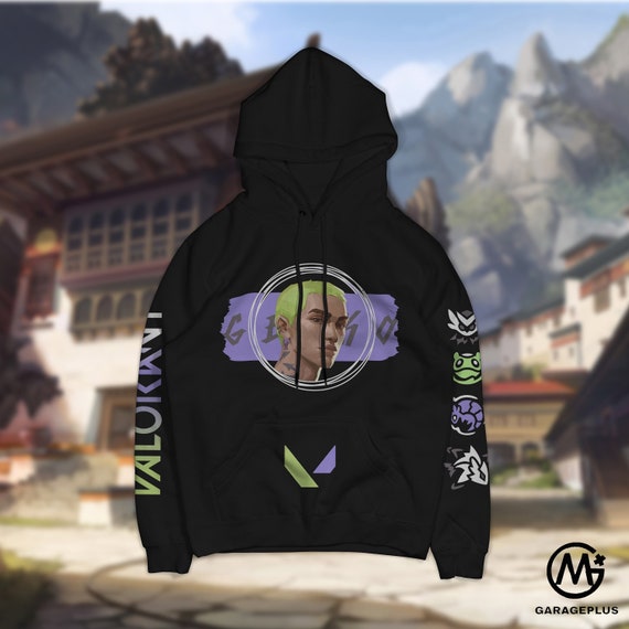 Unisex Oversize Valorant Gekko Black Hoodie