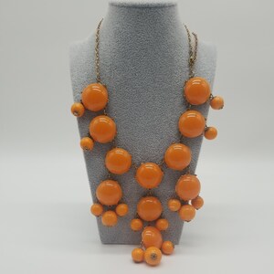 Cabochon Vintage Orange Bulky Necklace