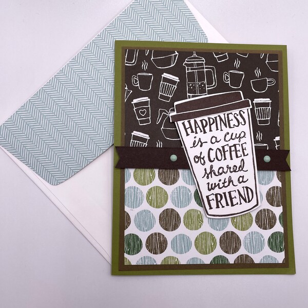 Friendship Card | Stampin' UP! Coffee Cafe | Handstamped Happiness Greeting Card