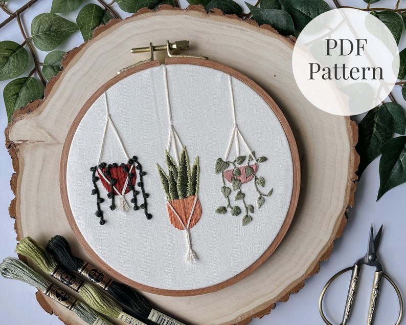 Hanging Houseplant Trio PDF Guide Macrame Hanging Plants Etsy