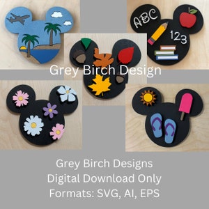 Interchangeable Mickey Sign Laser File | Seasonal Mickey Head Set | Laser Ready File | Mickey Home Decor | Seasonal Mickey SVG
