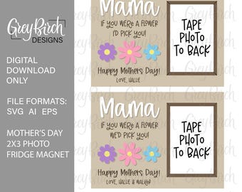 Archivo láser para imán de refrigerador del Día de la Madre / I'd Pick You SVG / Imán de refrigerador del Día de la Madre / Archivo de corte láser / Archivos láser para mamá