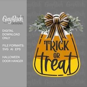 Candy Corn Door Hanger Laser File | Halloween Decor | Trick or Treat Sign | Halloween Door Hanger | Candy Corn SVG
