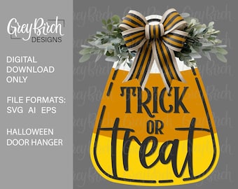 Candy Corn Door Hanger Laser File | Halloween Decor | Trick or Treat Sign | Halloween Door Hanger | Candy Corn SVG