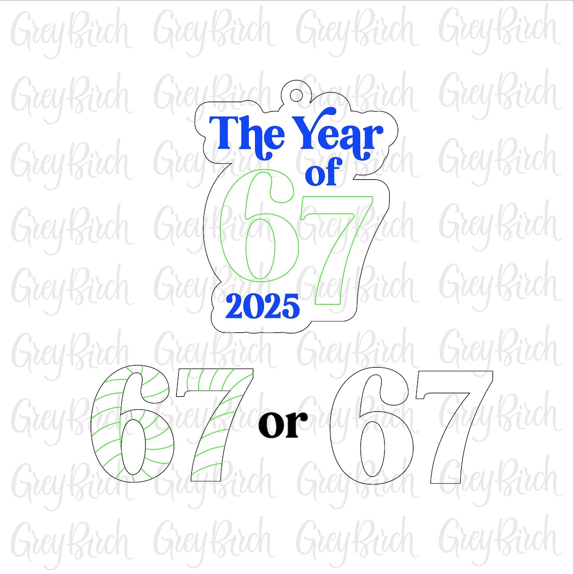 Year of 67 Wood Ornament Laser File | Six-seven Ornament SVG | 2025 ...