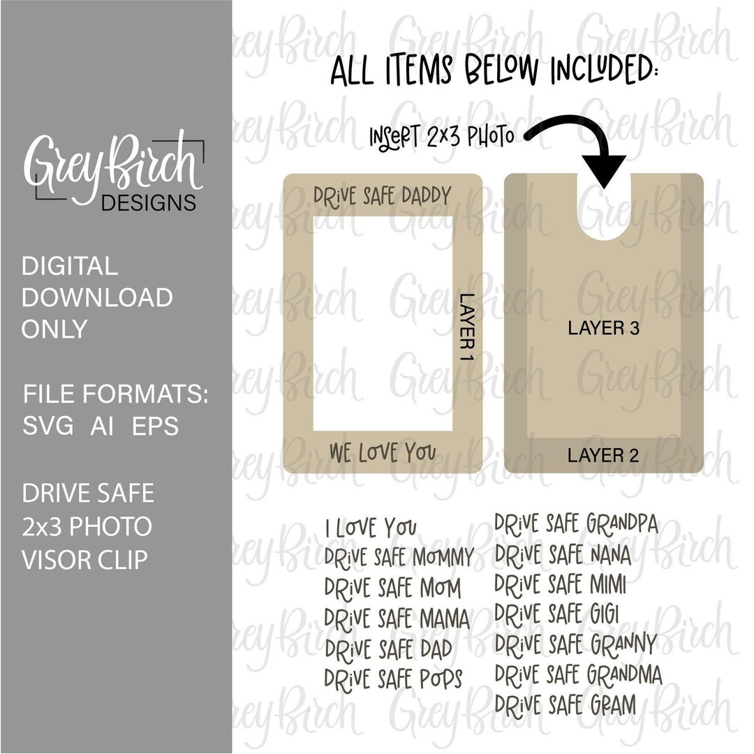 Drive Safe Visor Clip Laser File | Mother's Day, Father's Day ...