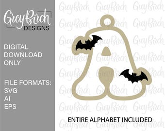 Halloween Basket Tag Laser File | DIY Halloween Decor | Halloween Alphabet | Laser Ready Files | Trick or Treat