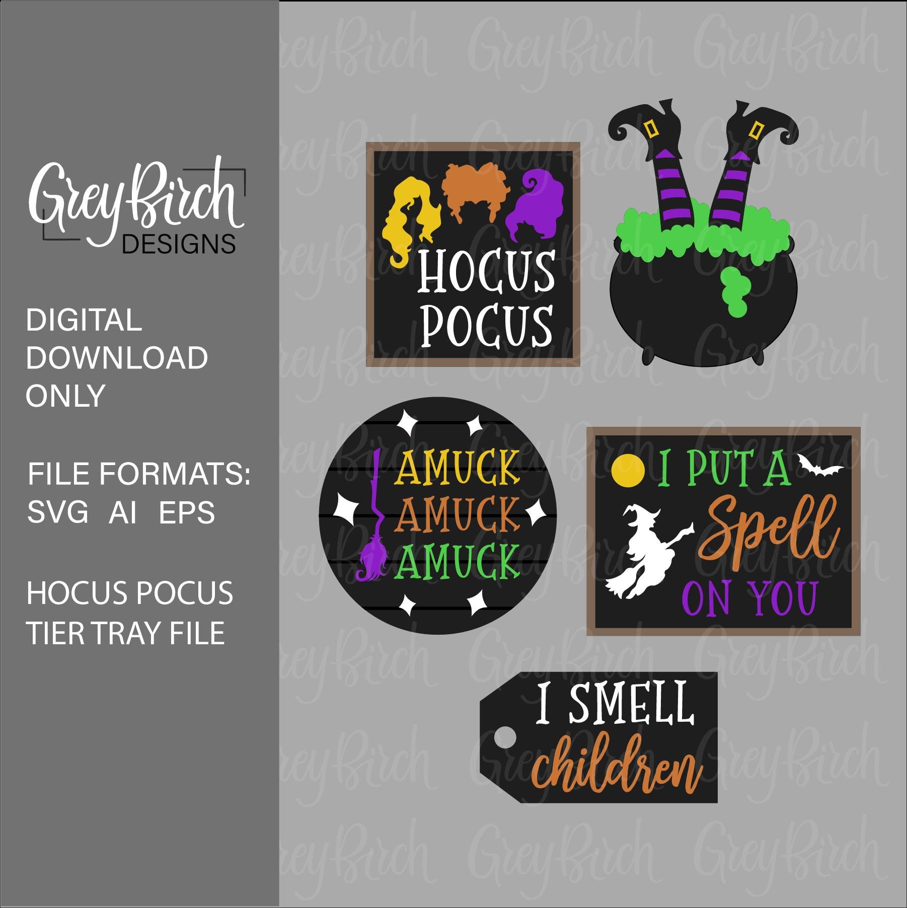 Hocus Pocus Tier Tray Laser File | Halloween Decor | Hocus Pocus SVG ...