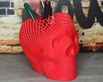 Skull wireframe | Pen pencil holder | Pencil holder | Work from home | Desk Organizer | 3D printed