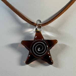 Colgante de estrella de cristal marrón, cordón ajustable, collar, gargantilla
